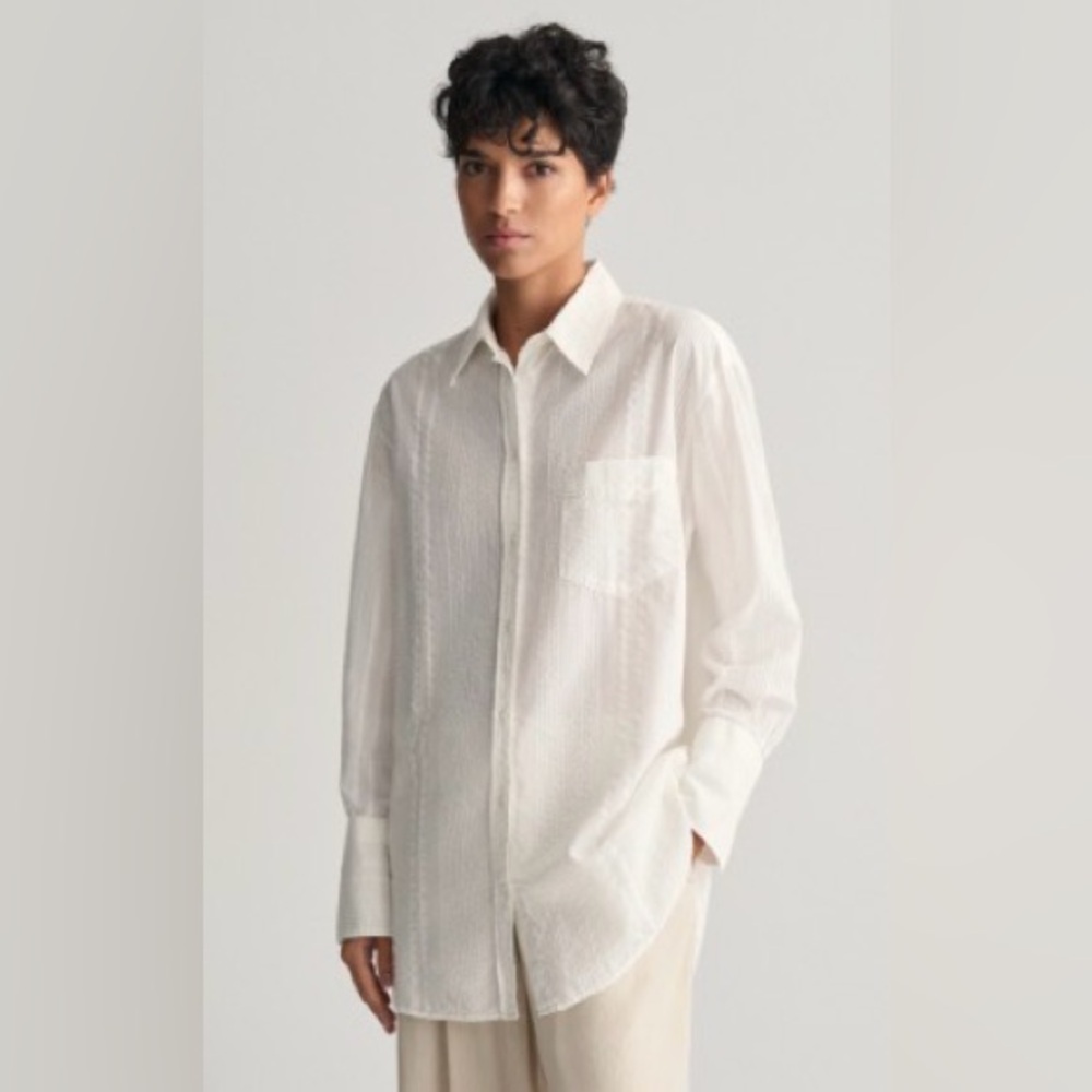 🌀Gant 🌀 Relaxed Fit Seersucker Striped Shirt Size 34
